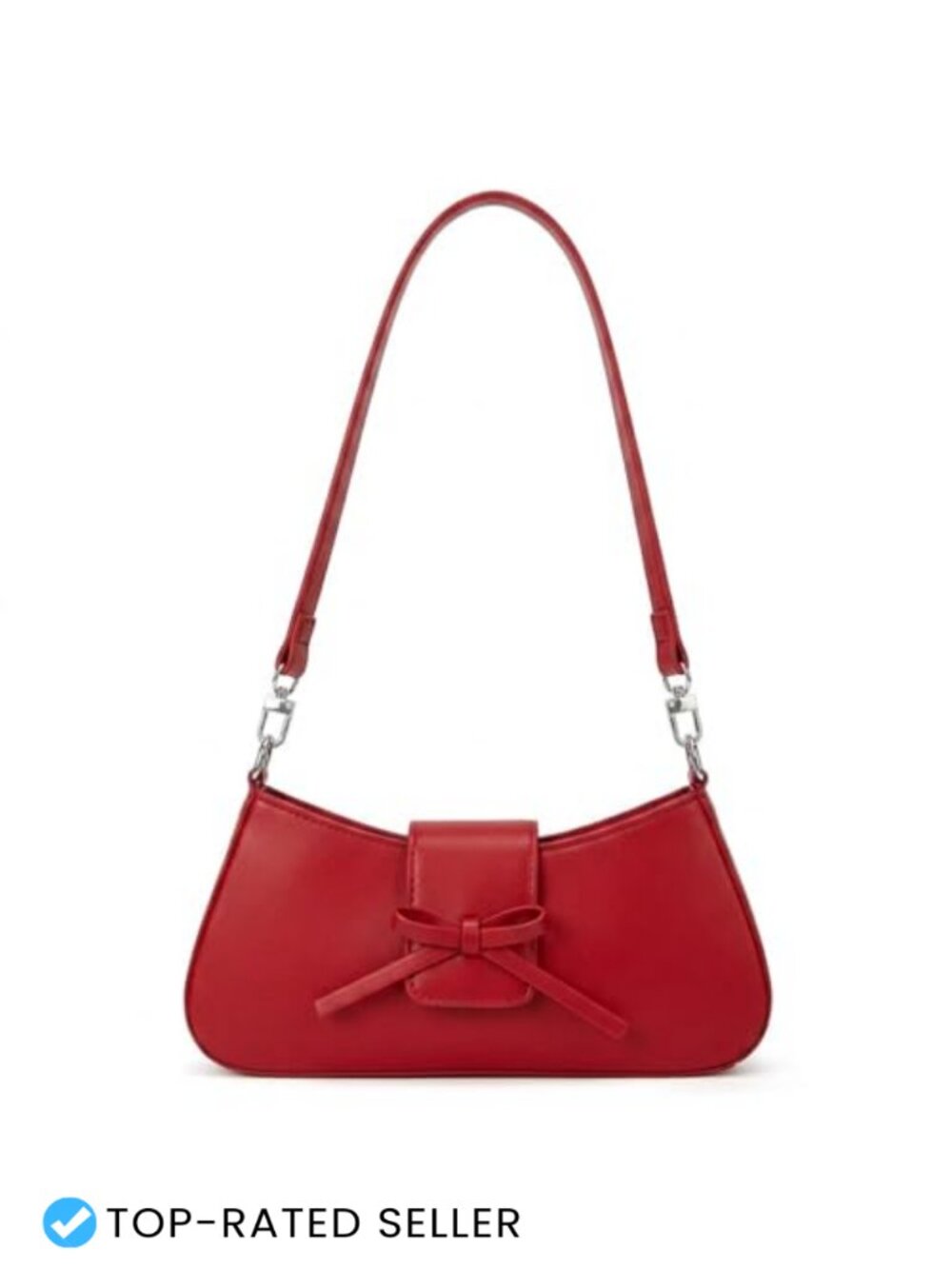 Y2K Bow Hobo Shoulder Bag Vegan Faux Leather Faux Leather Clutch Purse